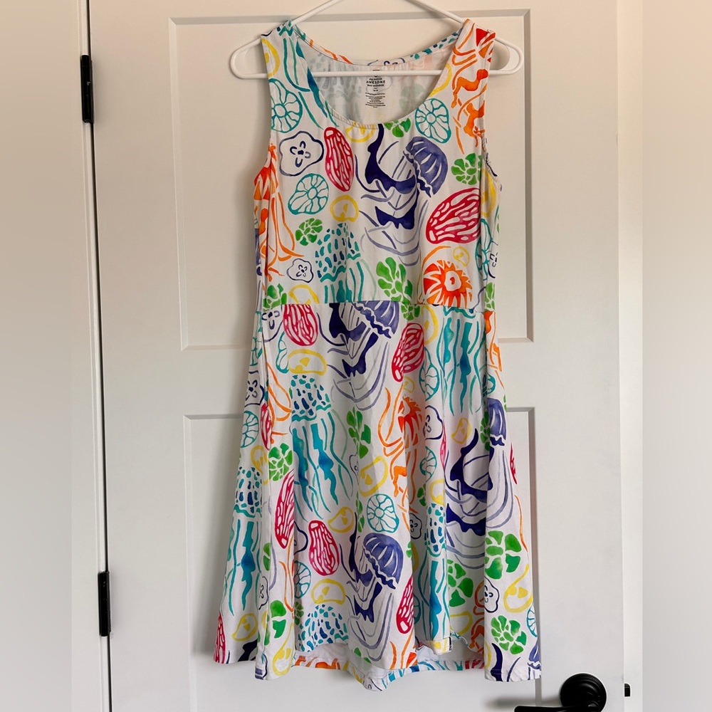 Princess Awesome Jellyfish Dress – Colorful Sleeveless Fit & Flare (Size 16-18)